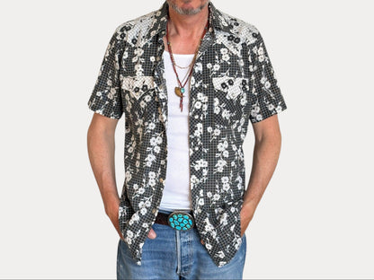 Size M. Authentic 70’s Ely Plain Western Shirt — Vintage Print-AJ357 Studio-AJ357 Studio