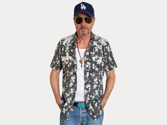 Size M. Authentic 70’s Ely Plain Western Shirt — Vintage Print-AJ357 Studio-AJ357 Studio