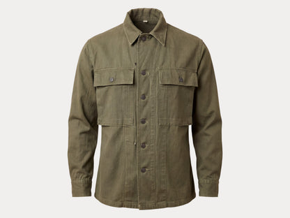 Authentic WWII US Army HBT Shirt – M1942 P-43 Model – Size 38 Reg (Med/Large)-AJ357 Studio-AJ357 Studio