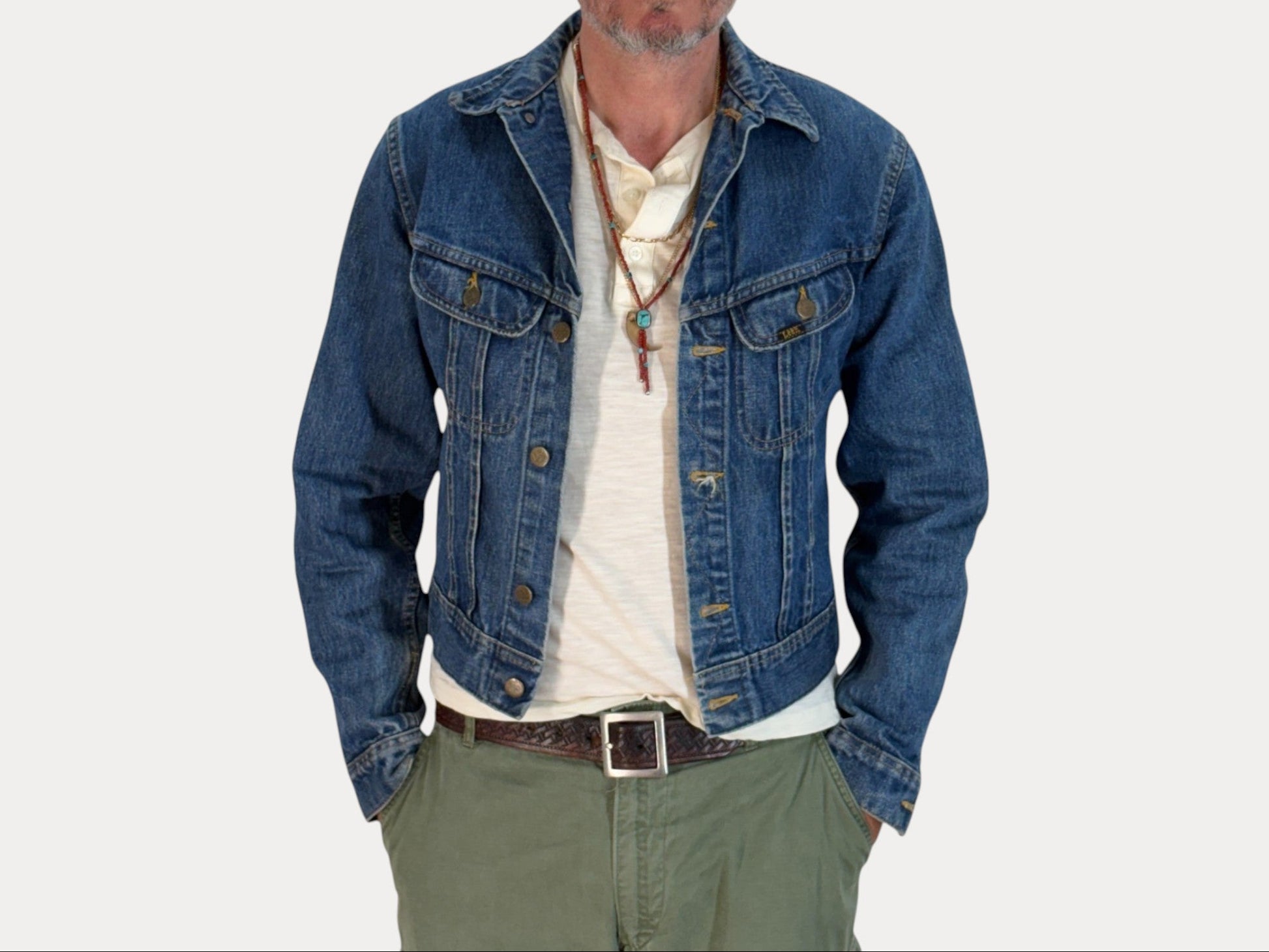 Size 38US / 48EU. Authentic 1970s Lee Denim Jacket – Made in Canada – Two Chest Pockets-AJ357 Studio-AJ357 Studio