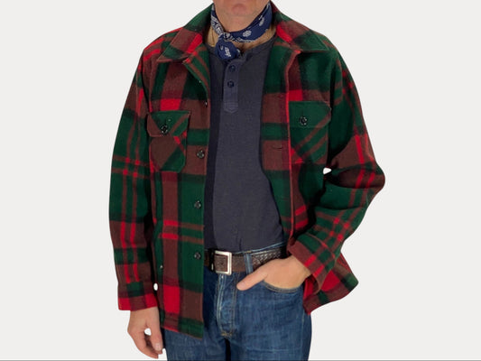 Size Large. .Vintage L.L. Bean Wool Plaid Jacket – 4 Pockets, Made in USA, Classic Outdoor Style-AJ357 Studio-AJ357 Studio