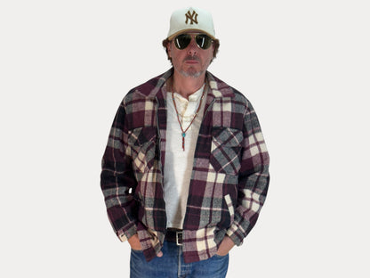 Size Large. 4 pockets 70s Plaid coat Made in USA ( broken zipper)-AJ357 Studio-AJ357 Studio