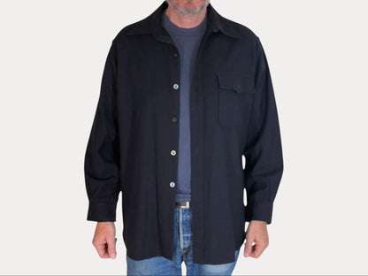 Size Large. Vintage 1940s US navy CPO (Chief Petty Officer) wool shirt 1 Pocket USN Military Issue-AJ357 Studio-AJ357 Studio