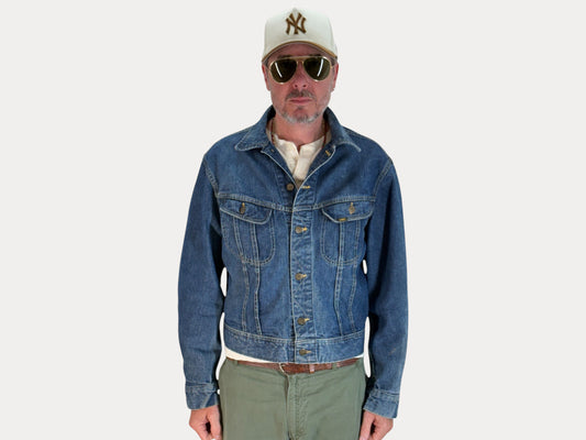 Size 42US / 52EU. Authentic 1970s Lee Union made Denim Jacket – Made in USA – Two Chest Pockets-AJ357 Studio-AJ357 Studio