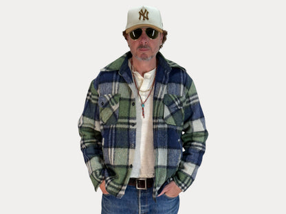 Large: Vintage 70s heavy plaid jacket made by Kingsfield-AJ357 Studio-AJ357 Studio