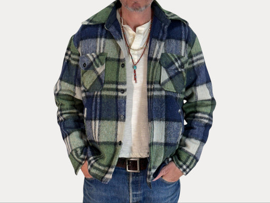 Large: Vintage 70s heavy plaid jacket made by Kingsfield-AJ357 Studio-AJ357 Studio
