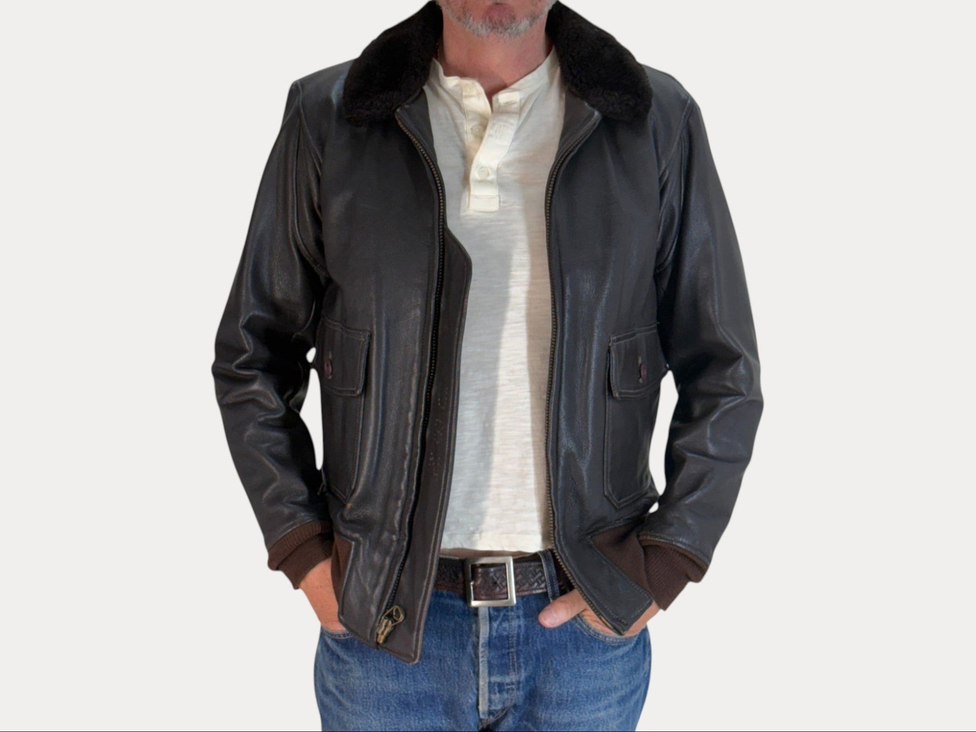 Size 38US / 48EU. 2001 Vintage Cooper G-1 Flight Jacket Made in USA - Leather Bomber-AJ357 Studio-AJ357 Studio