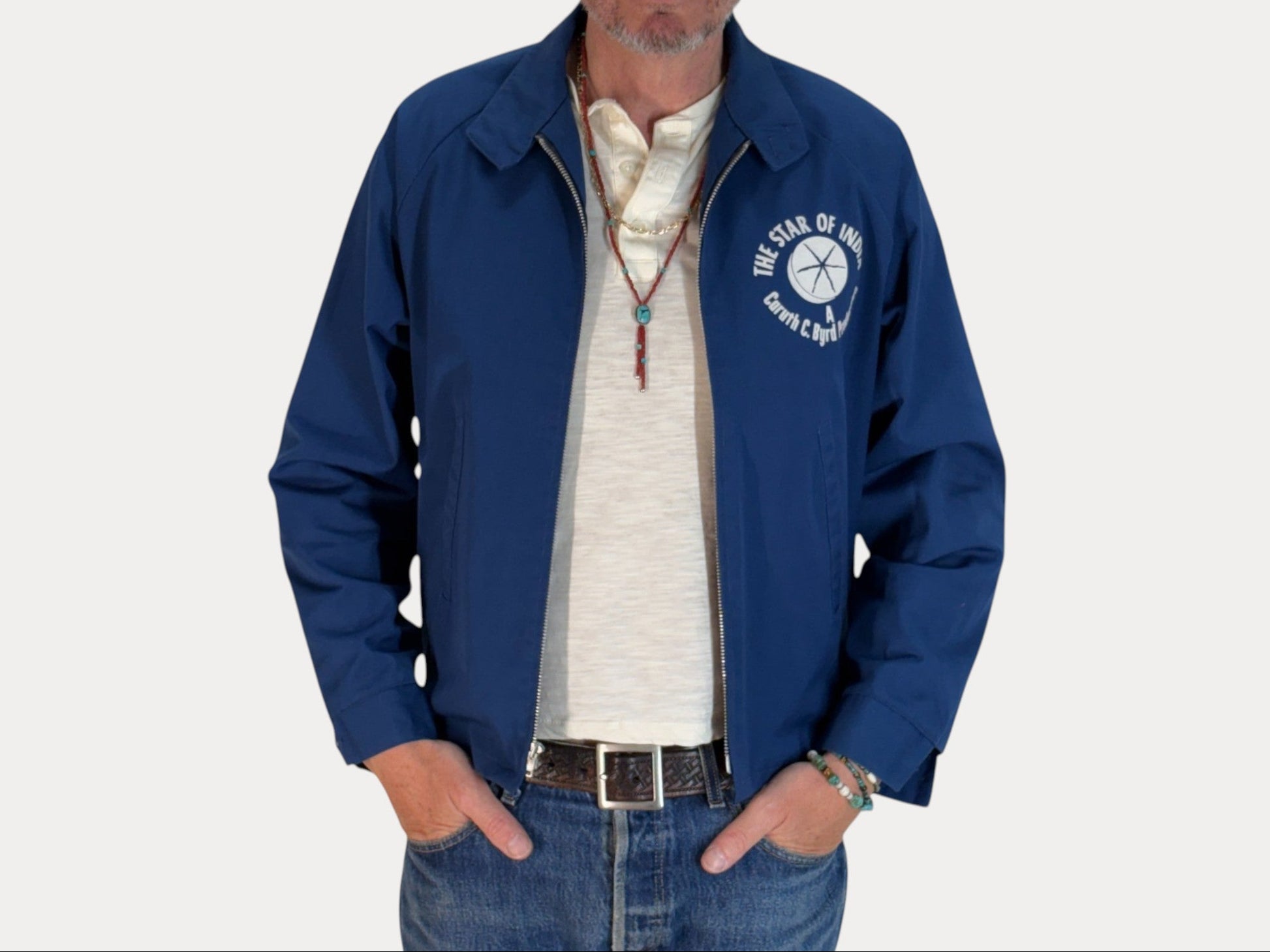 Size Med , 70s Vintage Lightweight Cotton-Blend Zip Jacket. Talon zipper-AJ357 Studio-AJ357 Studio