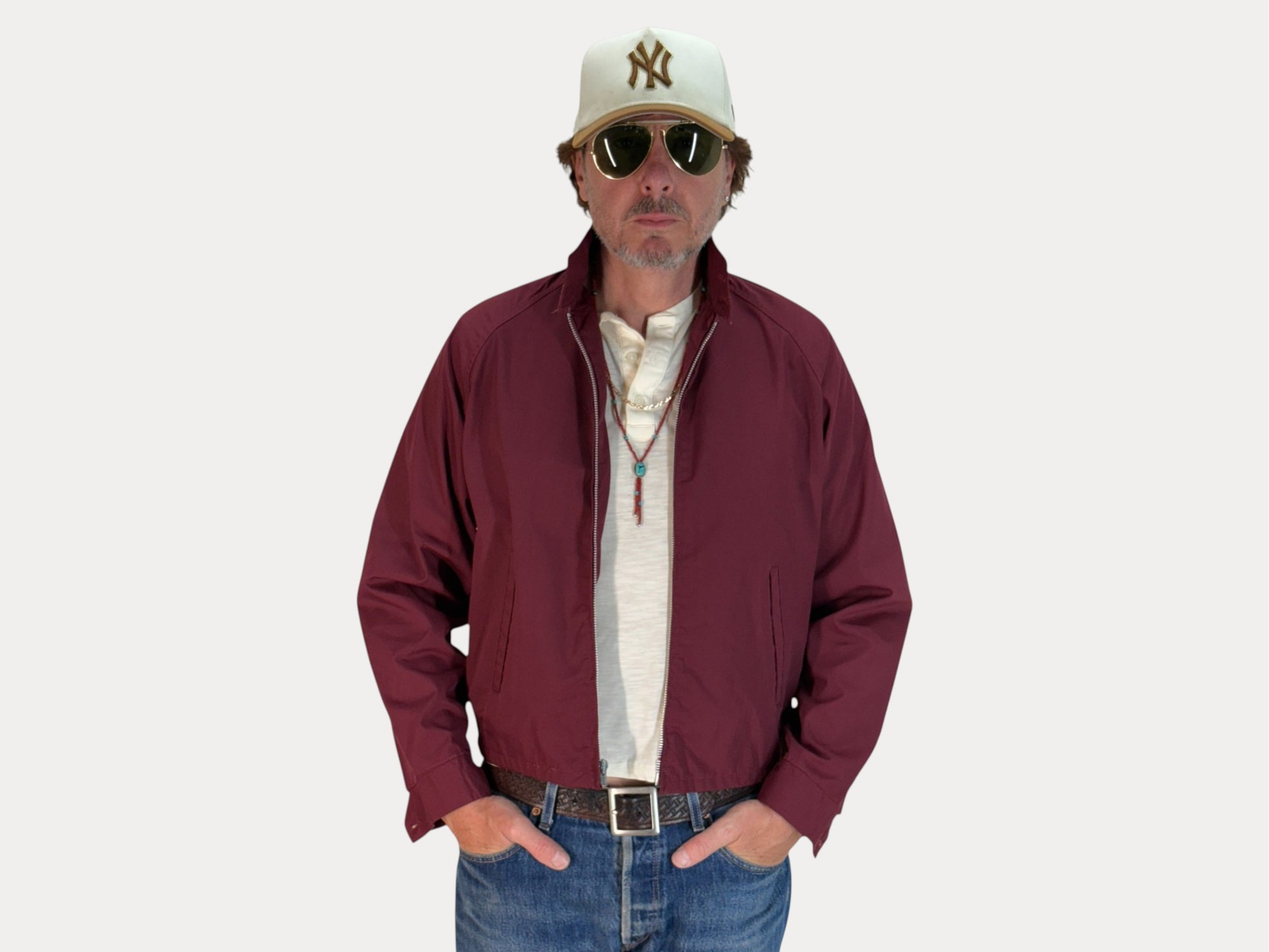 Size Med , Vintage 60s Lightweight Cotton-Blend Zip Jacket-AJ357 Studio-AJ357 Studio