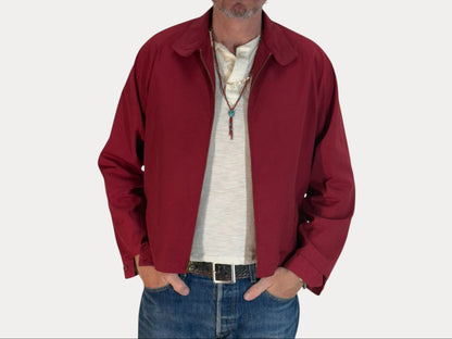 Size Med , Vintage 70s Lightweight Cotton-Blend Zip Jacket. Talon zipper-AJ357 Studio-AJ357 Studio