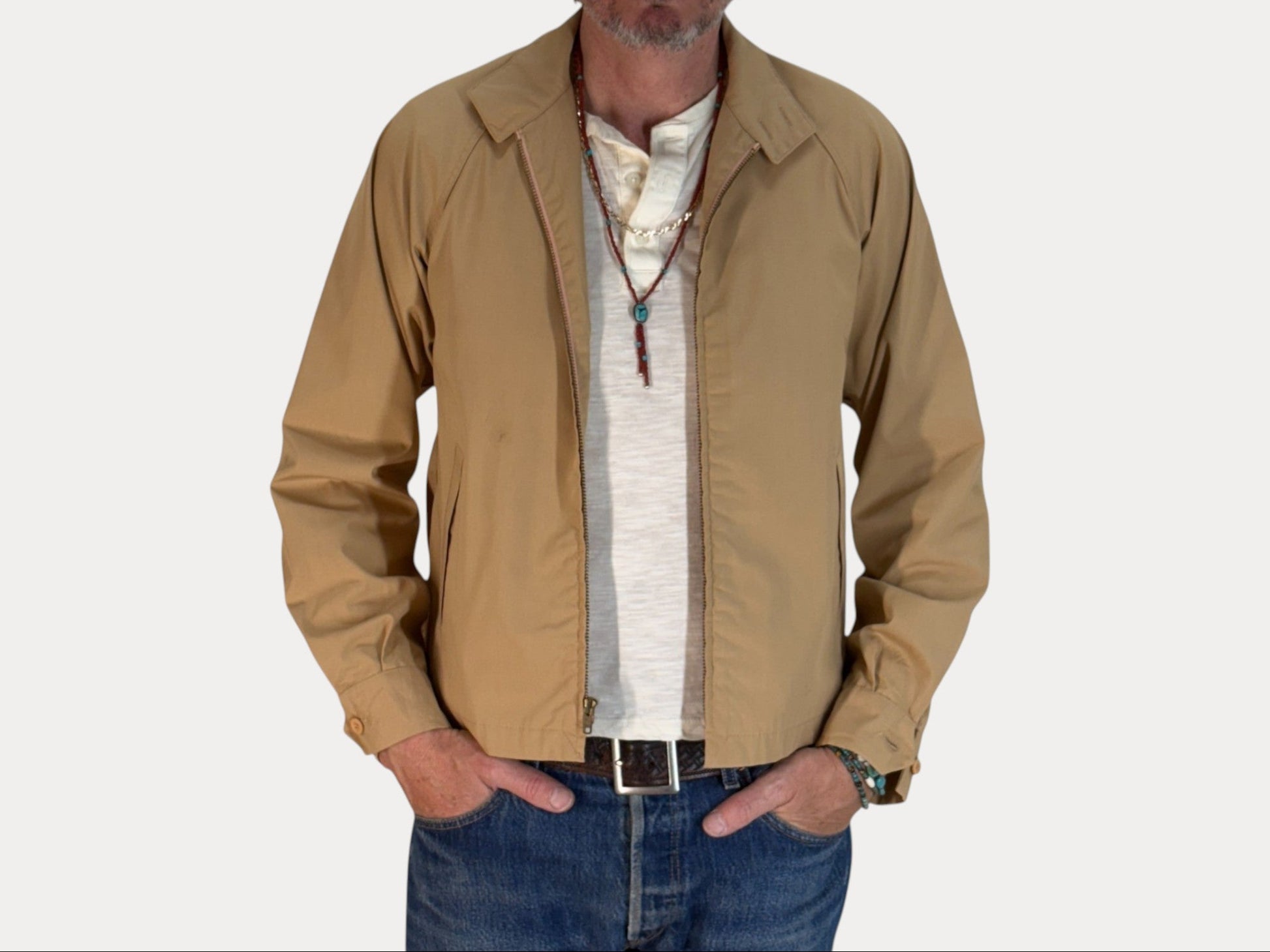38 Reg , Vintage London Fog Lightweight Cotton-Blend Zip Jacket Made in USA. talon zipper-AJ357 Studio-AJ357 Studio