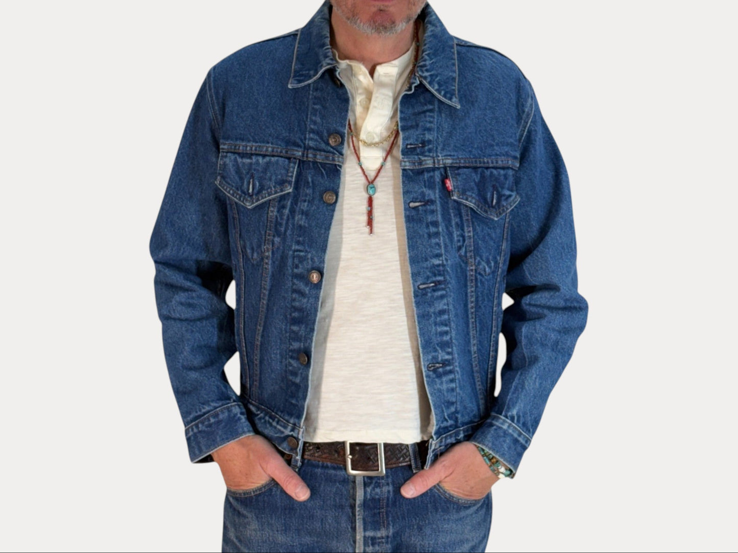 Size 42US / 52EU. Vintage 80s 70506 Levis 4 pockets jacket Made in USA-AJ357 Studio-AJ357 Studio