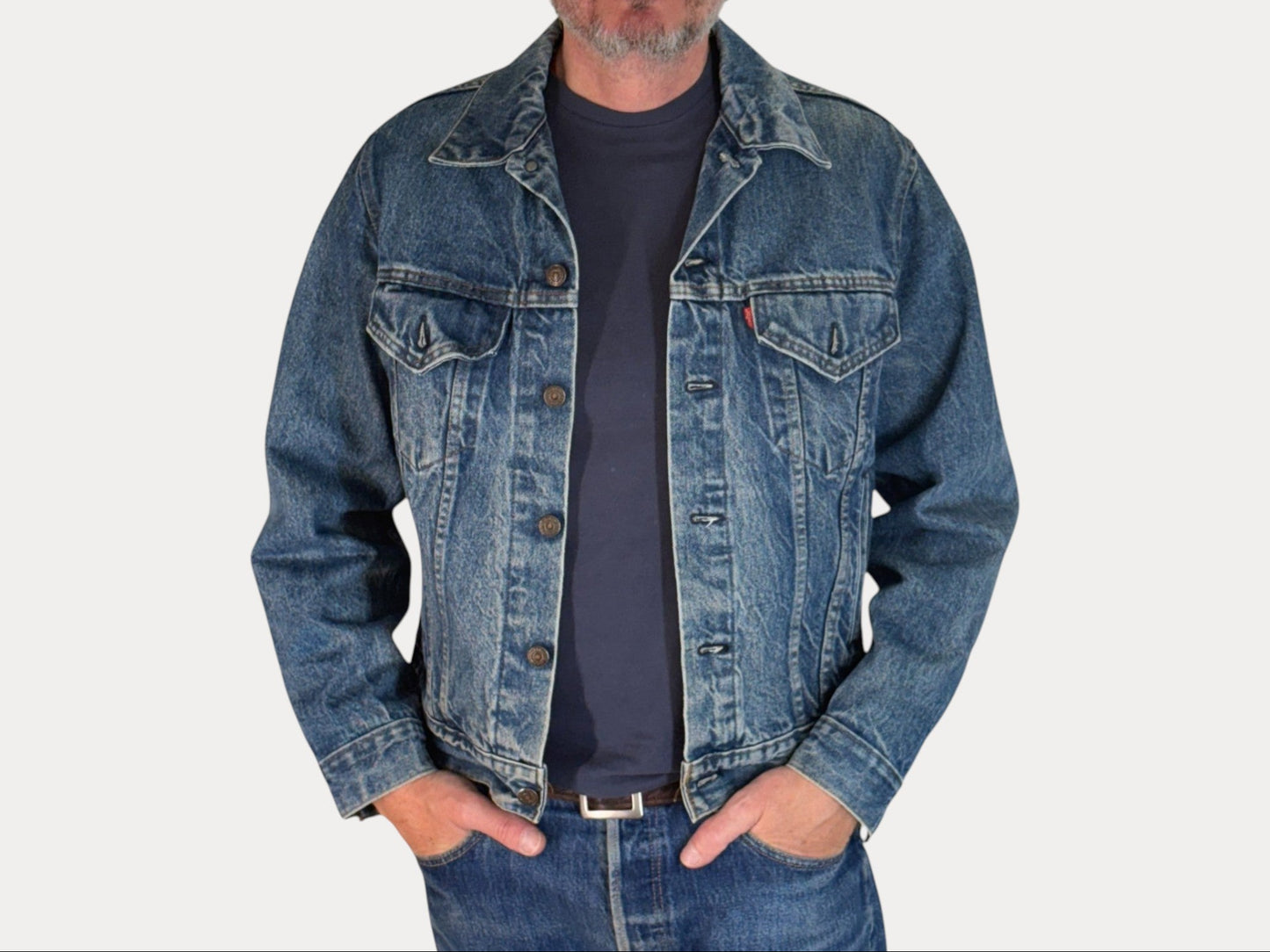 Size 42US / 52EU. Vintage 80s 70506 Levis 4 pockets jacket Made in USA-AJ357 Studio-AJ357 Studio