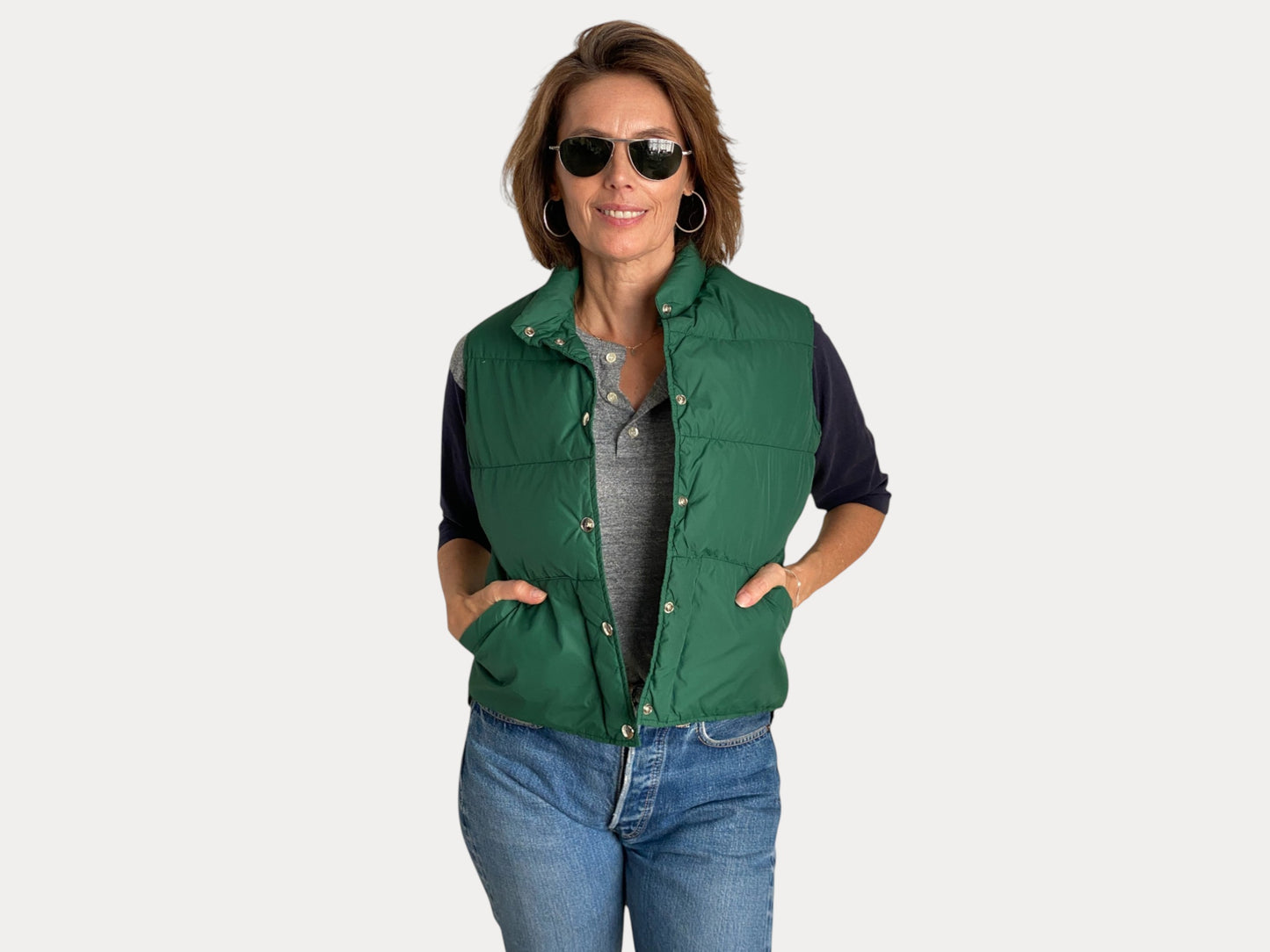 Size Med Ladies. Vintage L.Lbean down vest-AJ357 Studio-AJ357 Studio