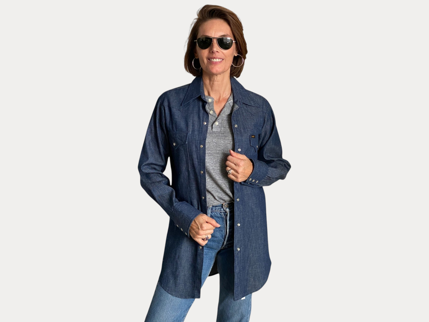 Size Small . NOS Vintage Lee denim shirt Made in USA-AJ357 Studio-AJ357 Studio