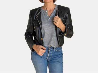 Size 38US vintage Escada Leather jacket-AJ357 Studio-AJ357 Studio