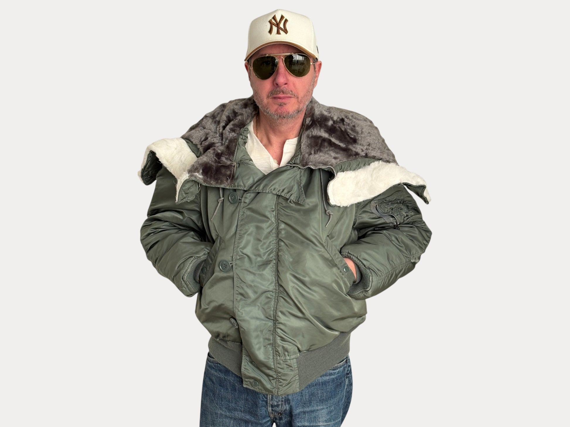 XL. Alpha industries N-2B Flight Jacket – Vintage Extreme Cold Weather Flyer Coat. Made in USA-AJ357 Studio-AJ357 Studio