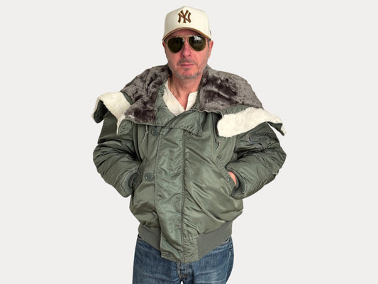 XL. Alpha industries N-2B Flight Jacket – Vintage Extreme Cold Weather Flyer Coat. Made in USA-AJ357 Studio-AJ357 Studio