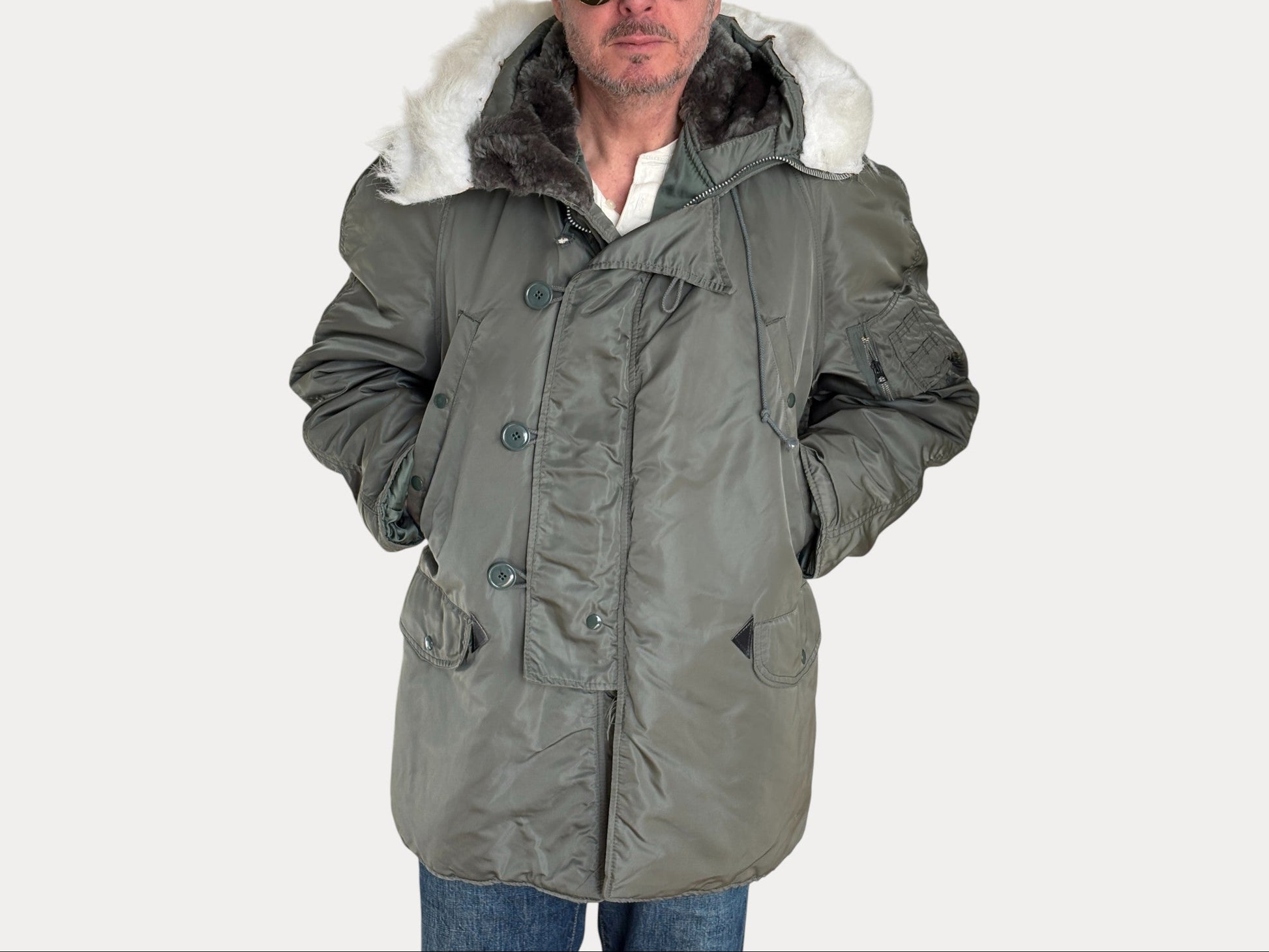 Alpha Industries N-3B Flight Jacket Parka — Extreme Cold Weather — Size Large-AJ357 Studio-AJ357 Studio