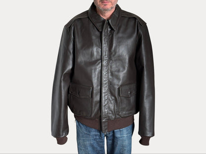 Willis & Geiger Type A-2 Leather Flight Jacket - USA Made - Dark Brown - Size 48T (Tall)-AJ357 Studio-AJ357 Studio