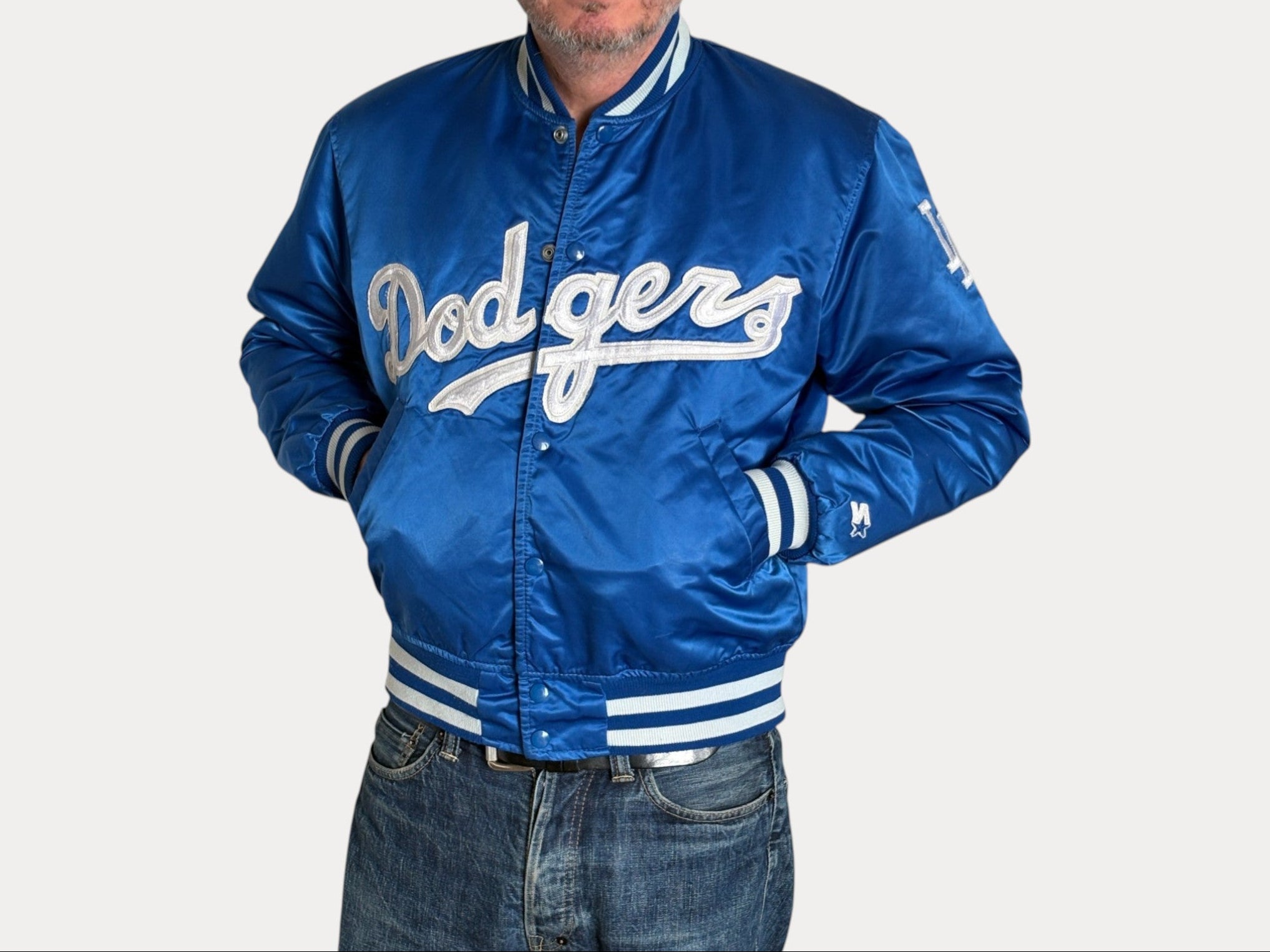 Vintage 80s LA Dodgers Starter Satin Jacket | Medium | USA – AJ357