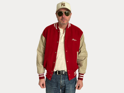 Size Med. Authentic Vintage Varsity Jacket – Wool & Leather Made in USA-AJ357 Studio-AJ357 Studio