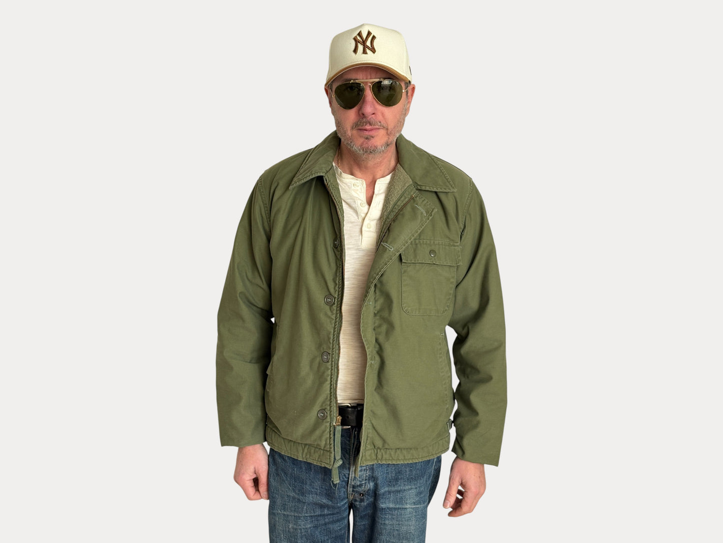 Size L. Vintage 1966 US Navy A-2 Deck Jacket . Military-AJ357 Studio-AJ357 Studio