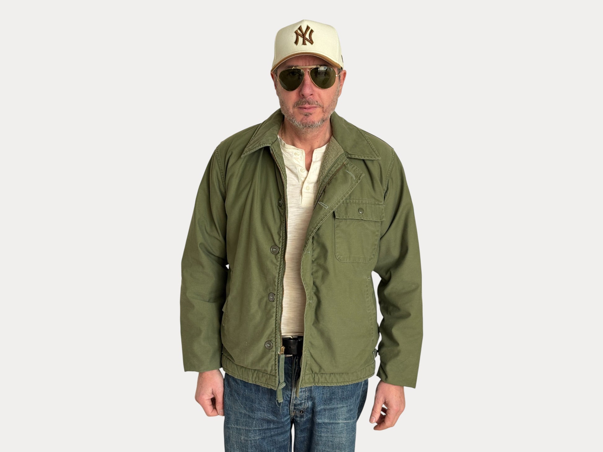 Size L. Vintage 1966 US Navy A-2 Deck Jacket . Military-AJ357 Studio-AJ357 Studio