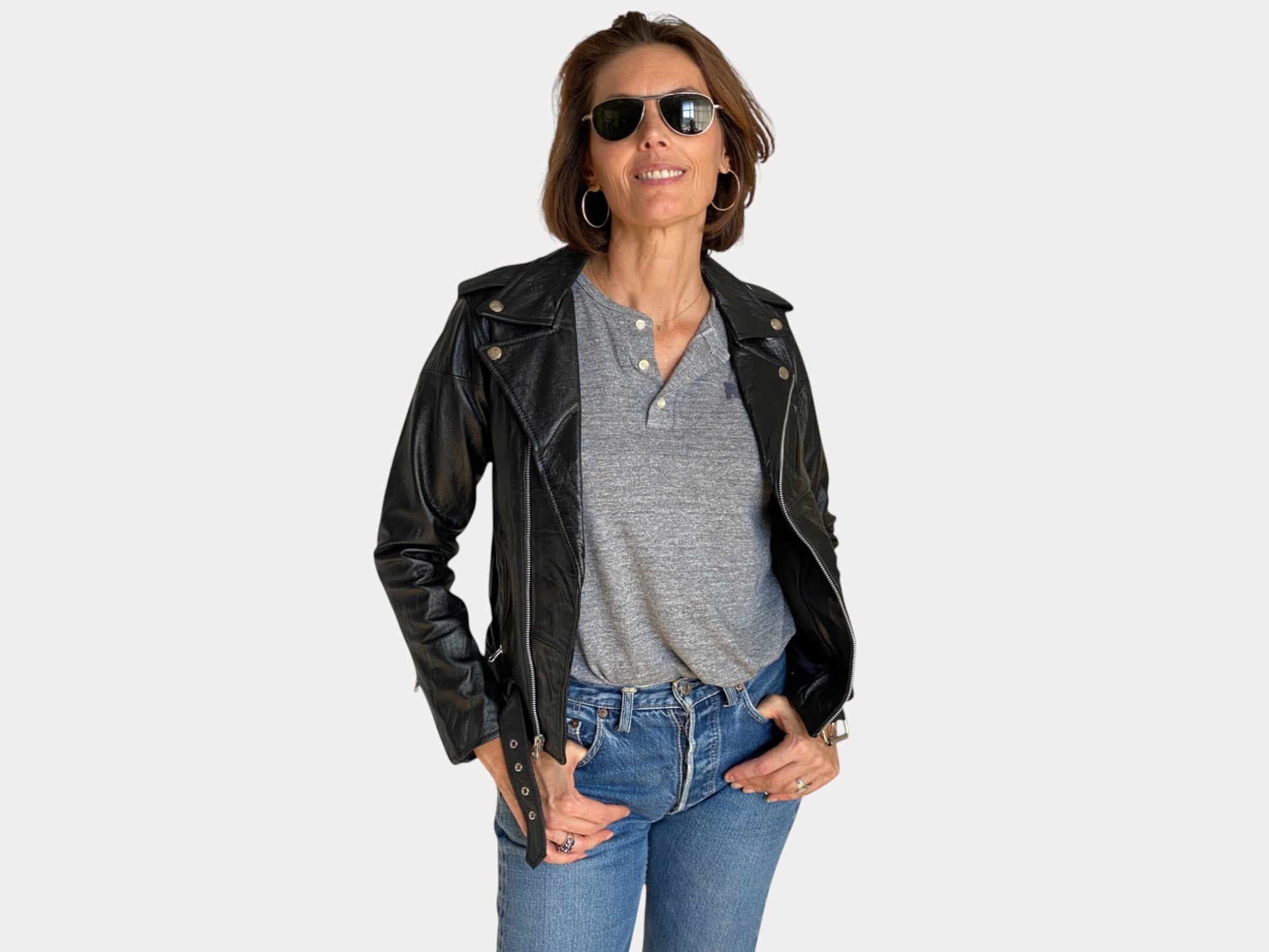 Size XS. women motorcycle jacket / soft leather-AJ357 Studio-AJ357 Studio