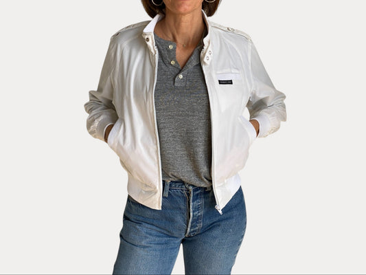 Size XS. White Vintage 80s members Only cotton jacket-AJ357 Studio-AJ357 Studio