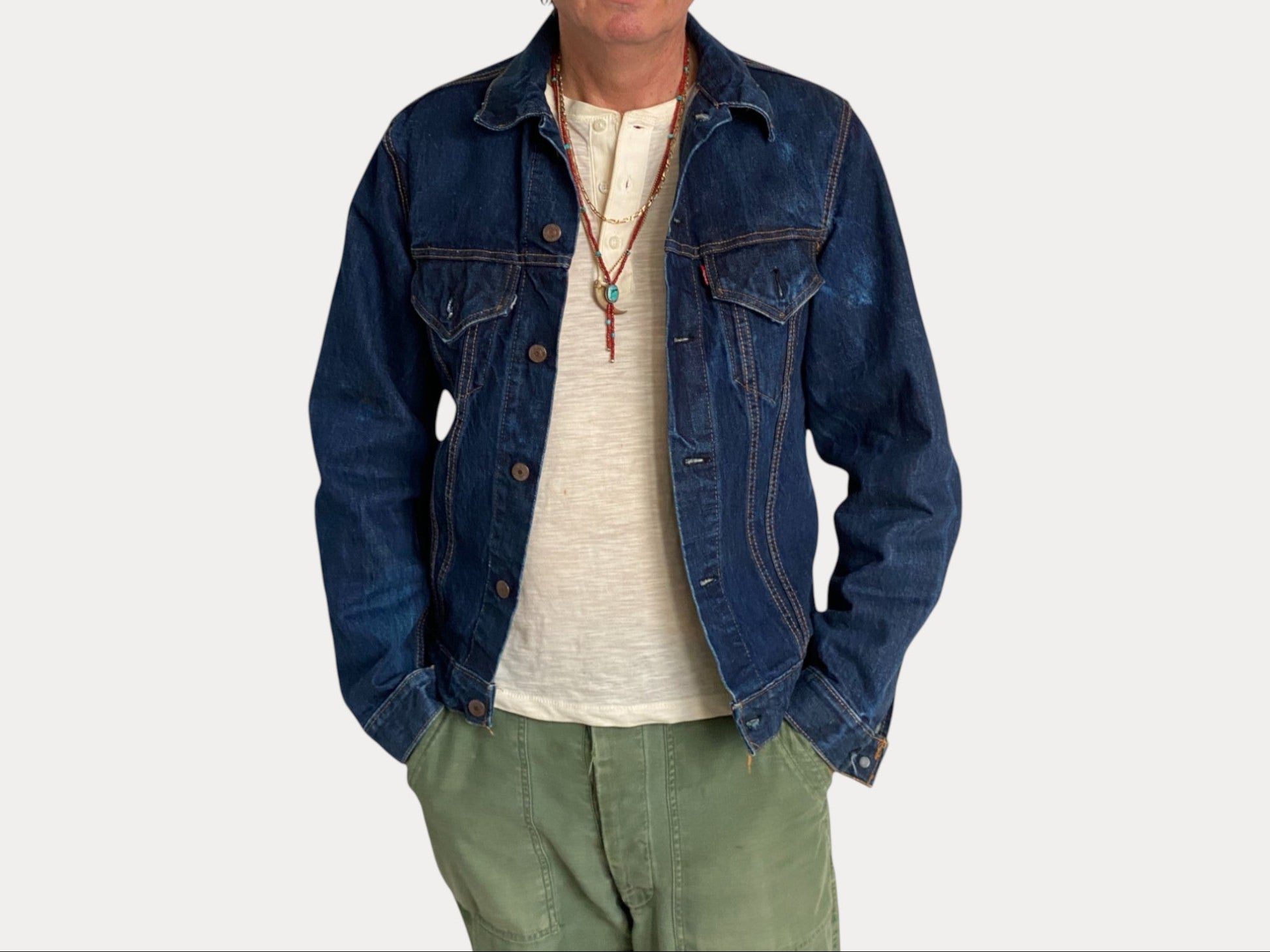 Size 42 US. Vintage 60s LEVIS Big E trucker Jacket Made in USA.-AJ357 Studio-AJ357 Studio