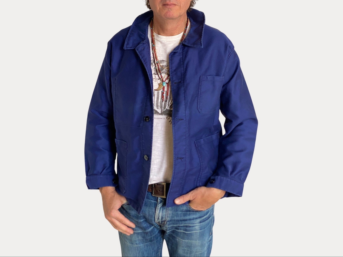 Size 46UE. Vintage French Moleskin jacket.-AJ357 Studio-AJ357 Studio
