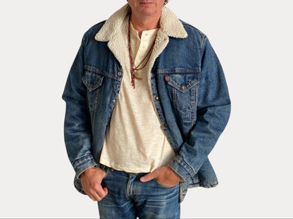 Size 46US/56EU. 4 pockets Vintage Levis fleece Jacket Made in USA.-AJ357 Studio-AJ357 Studio