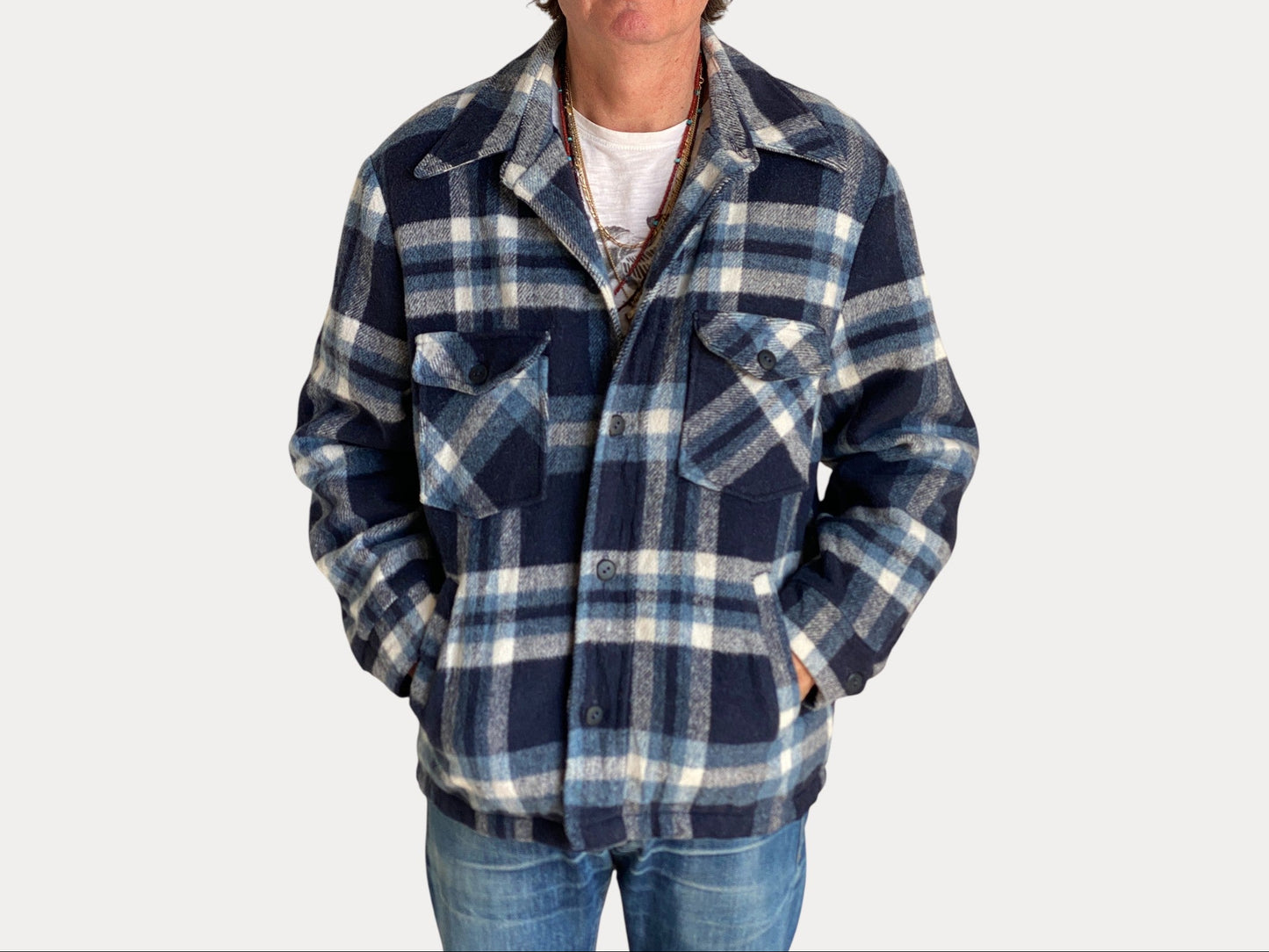 Med. 44US/54EU Vintage plaid jacket made by Sears-AJ357 Studio-AJ357 Studio