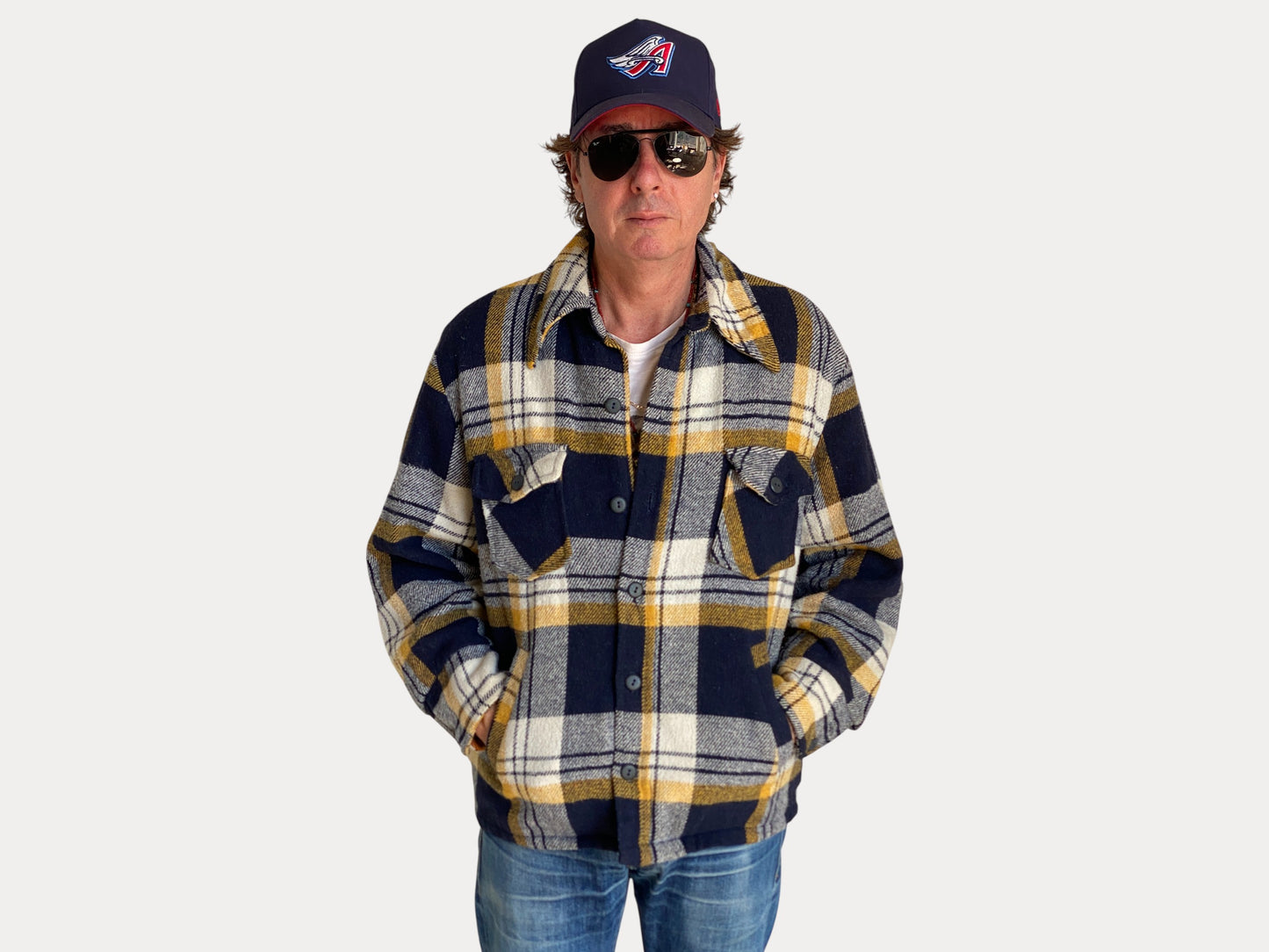 Size 44US/54EU . Vintage plaid heavy shirt jacket by Sears mens store-AJ357 Studio-AJ357 Studio