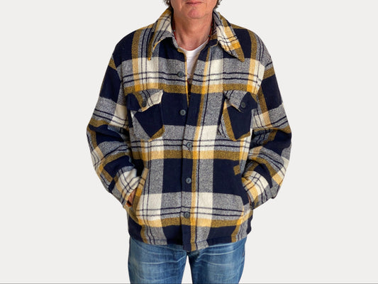 Size 44US/54EU . Vintage plaid heavy shirt jacket by Sears mens store-AJ357 Studio-AJ357 Studio