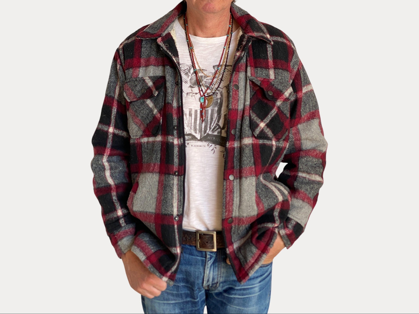 Large. Heavy plaid zipper jacket made by Northern Summit-AJ357 Studio-AJ357 Studio