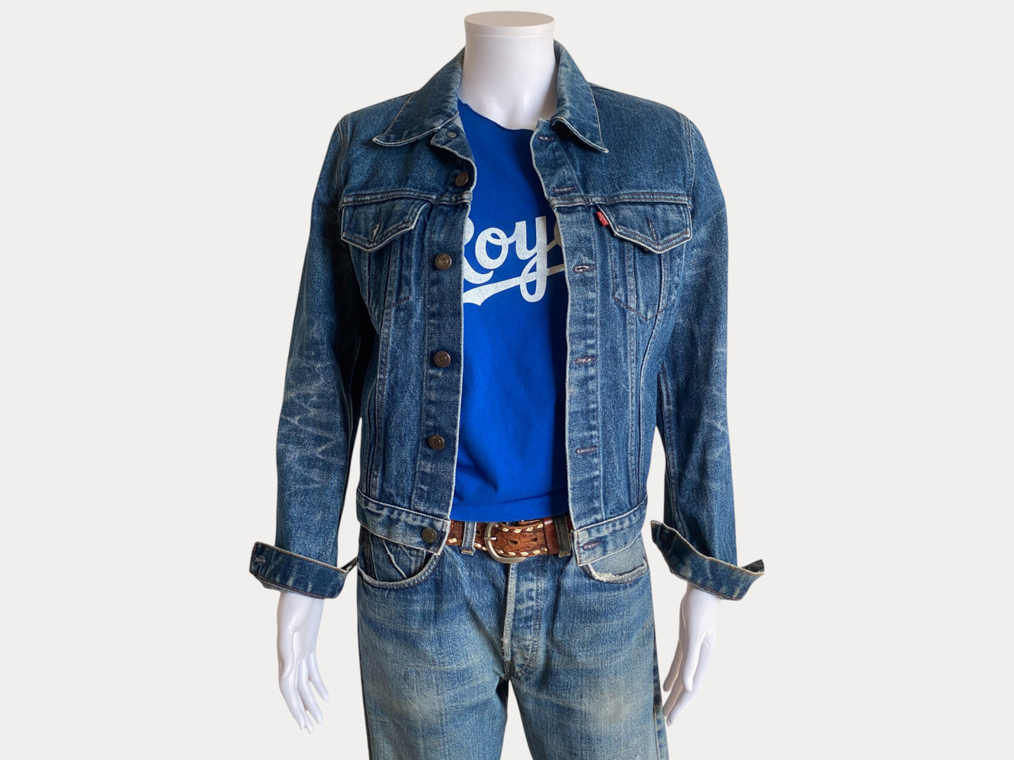 Size 34US / 44EU . Vintage 80s Levis 2 pockets jacket Made in France-AJ357 Studio-AJ357 Studio