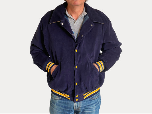 Large. Navy blue Vintage Birdie Corduroy jacket Made in USA-AJ357 Studio-AJ357 Studio