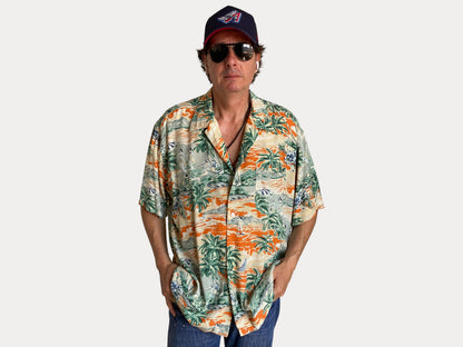 Size Large. Vintage 90s Rayon Hawaiian shirt by American Eagle-AJ357 Studio-AJ357 Studio