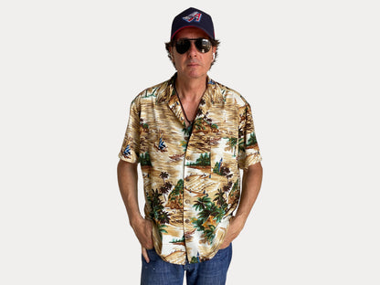 Size Large. Vintage 90s Polyester Hawaiian shirt by Kenington-AJ357 Studio-AJ357 Studio
