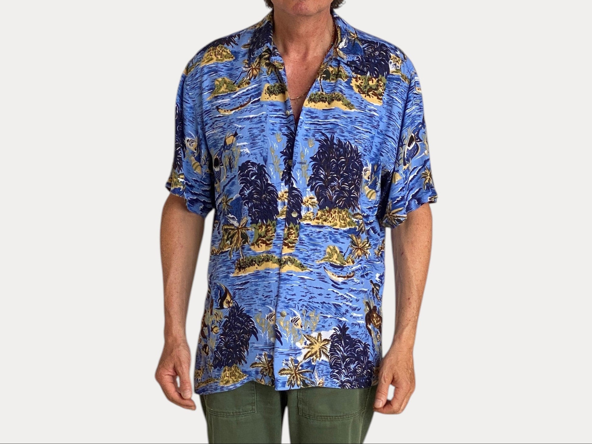 Size Large. Vintage 90s Hawaiian shirt-AJ357 Studio-AJ357 Studio