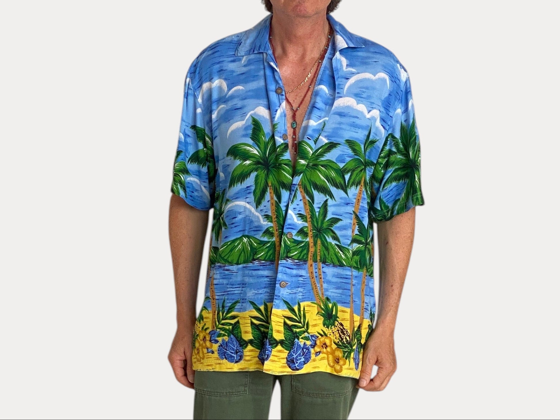 Size Large. Vintage 90s Hawaiian shirt-AJ357 Studio-AJ357 Studio
