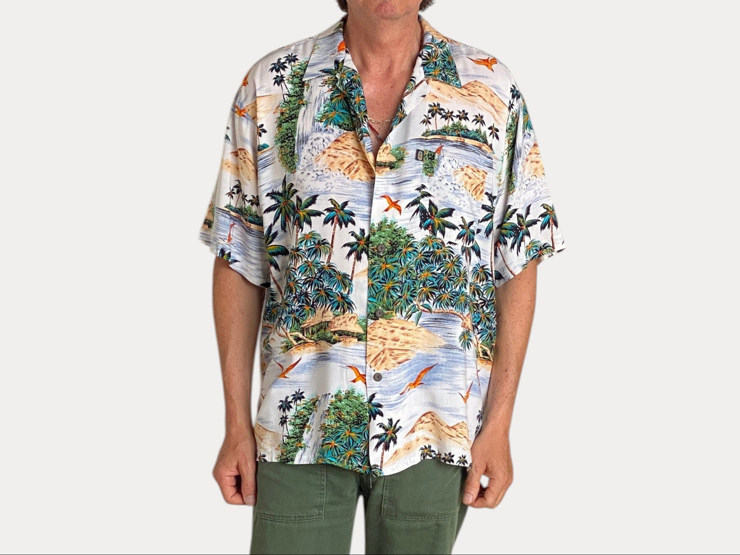 Size Large. Vintage 90s Hawaiian shirt-AJ357 Studio-AJ357 Studio