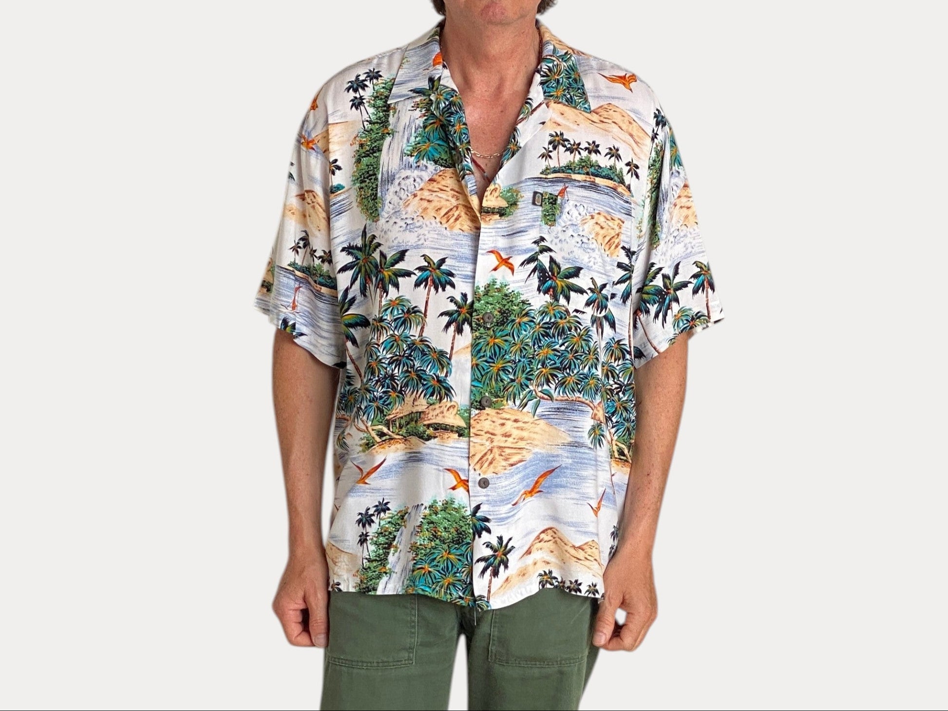 Size Large. Vintage 90s Hawaiian shirt-AJ357 Studio-AJ357 Studio