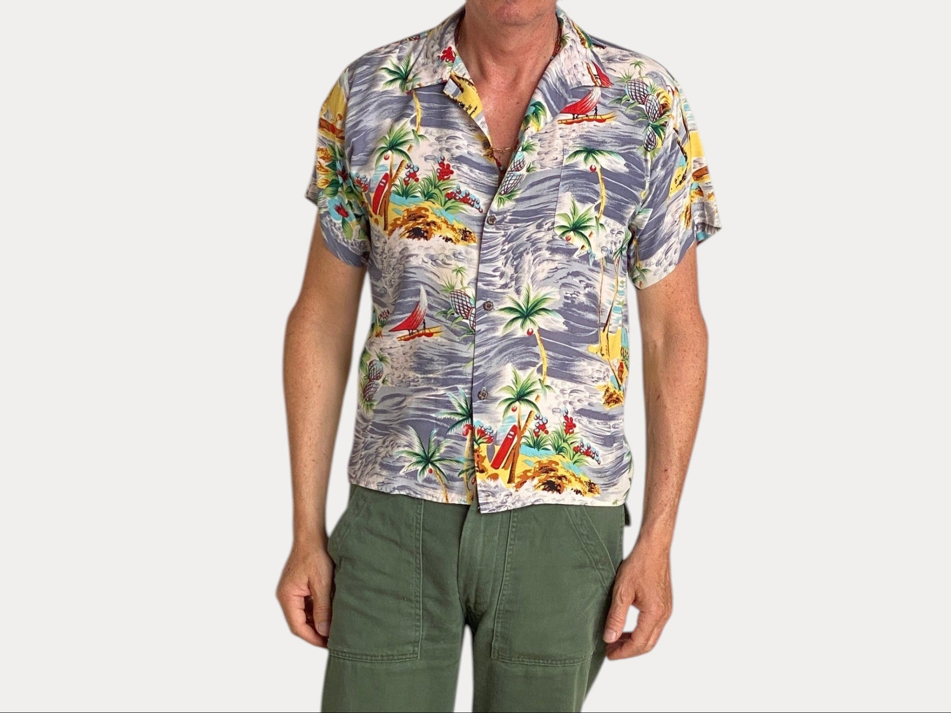 Size 14/16 youth . Vintage 90s Hawaiian shirt-AJ357 Studio-AJ357 Studio
