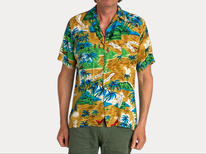 Size Med. Vintage 60s Hawaiian shirt Made in Jamaica-AJ357 Studio-AJ357 Studio