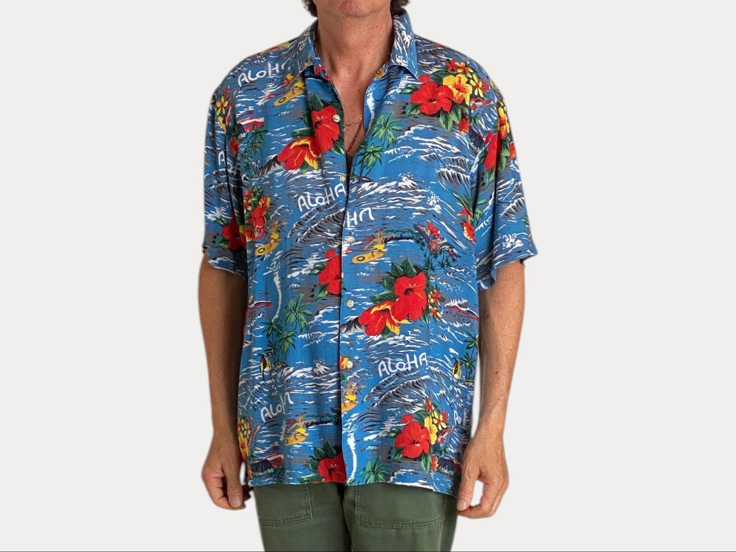 Size Large. Vintage 90s Hawaiian shirt-AJ357 Studio-AJ357 Studio