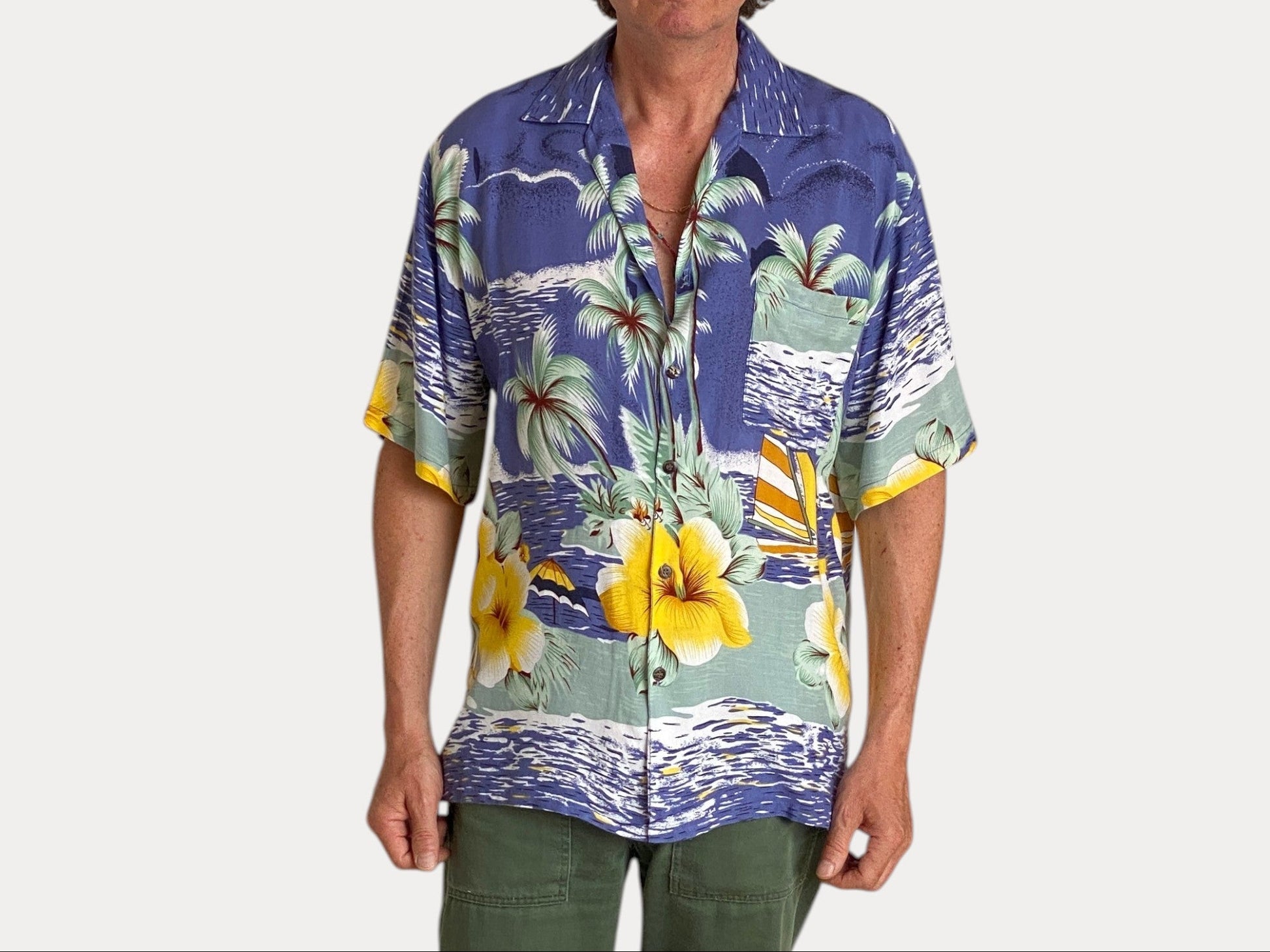 Size Large. Vintage 90s Hawaiian shirt-AJ357 Studio-AJ357 Studio