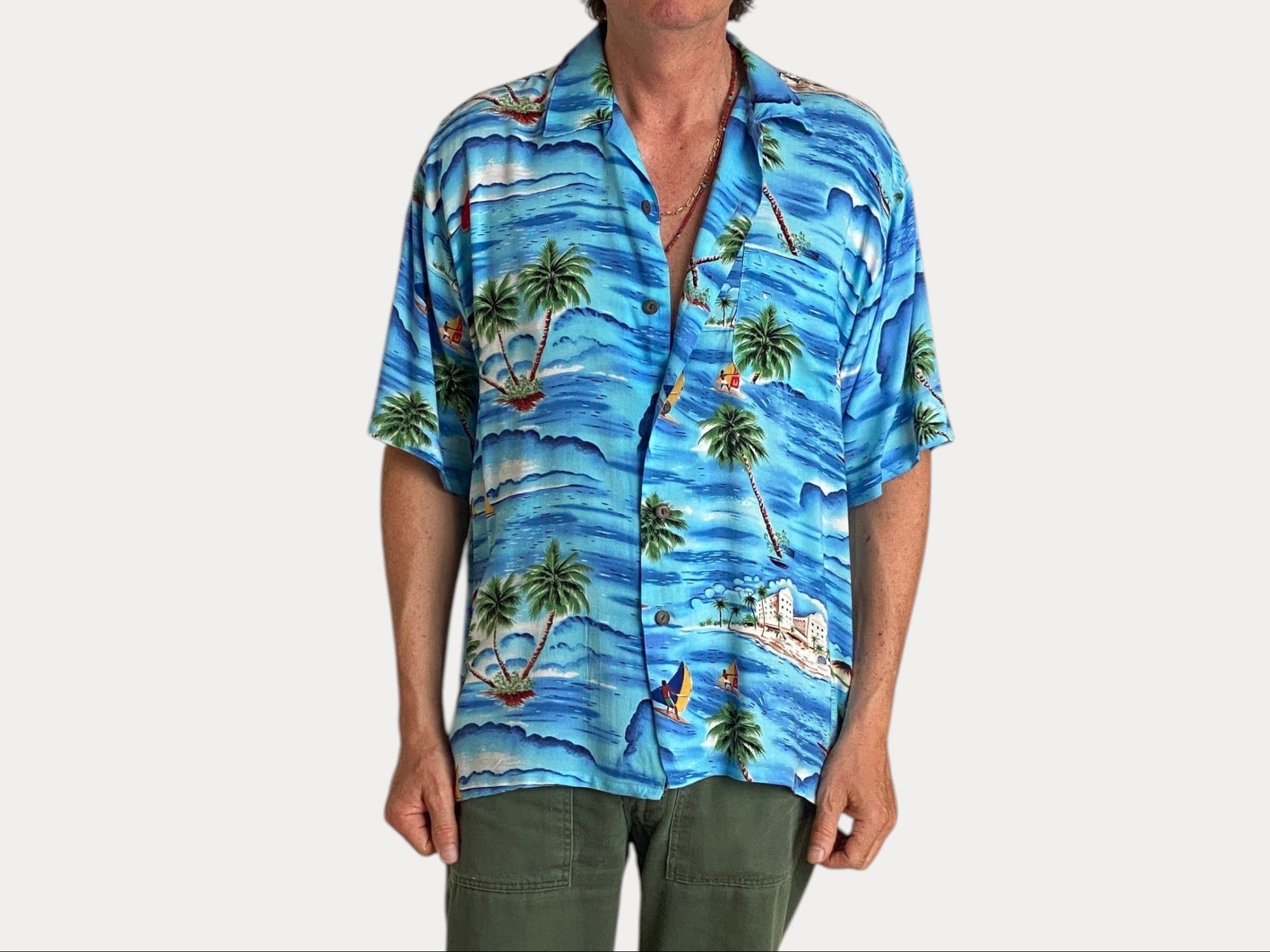 Size XL. Vintage 80s Hawaiian shirt-AJ357 Studio-AJ357 Studio